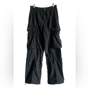 All Saints Black High Waist Straight Leg Cargo Pants